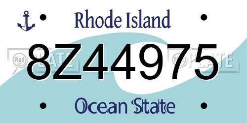 8Z44975 Rhode Island License Plate