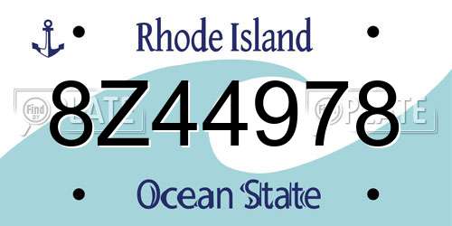 8Z44978 Rhode Island License Plate