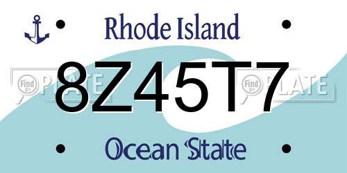8Z45T7 Rhode Island License Plate
