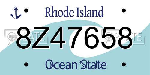 8Z47658 Rhode Island License Plate