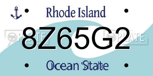 8Z65G2 Rhode Island License Plate
