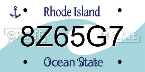 8Z65G7 Rhode Island License Plate