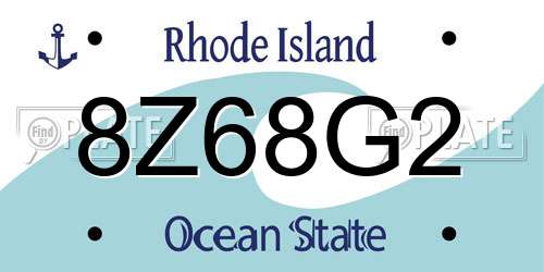 8Z68G2 Rhode Island License Plate
