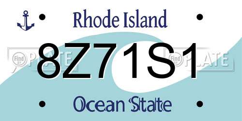 8Z71S1 Rhode Island License Plate