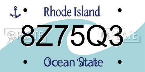 8Z75Q3 Rhode Island License Plate