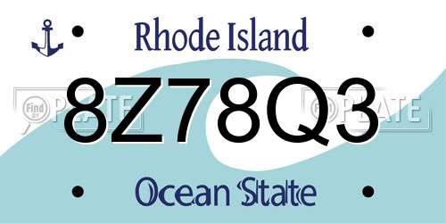 8Z78Q3 Rhode Island License Plate