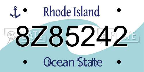 8Z85242 Rhode Island License Plate