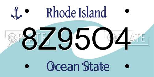 8Z95O4 Rhode Island License Plate