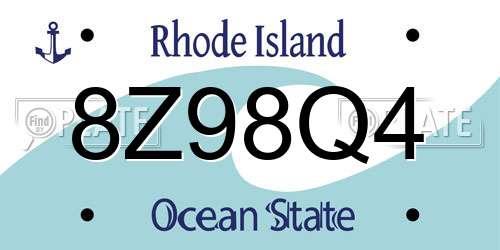8Z98Q4 Rhode Island License Plate