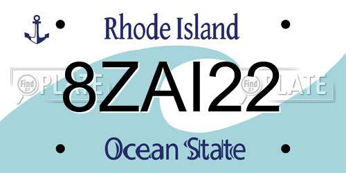 8ZAI22 Rhode Island License Plate
