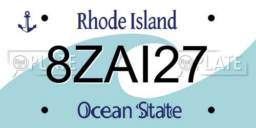 8ZAI27 Rhode Island License Plate
