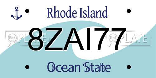 8ZAI77 Rhode Island License Plate