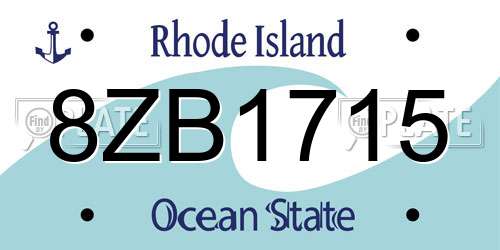 8ZB1715 Rhode Island License Plate