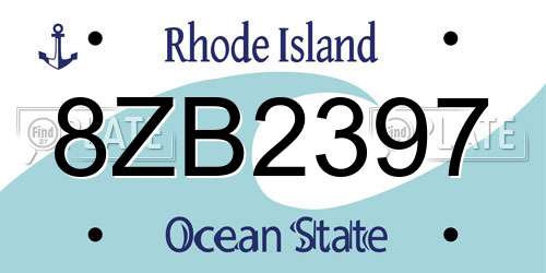 8ZB2397 Rhode Island License Plate