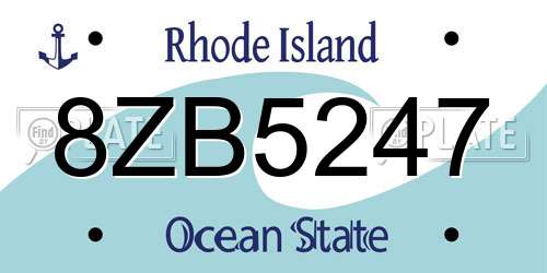 8ZB5247 Rhode Island License Plate