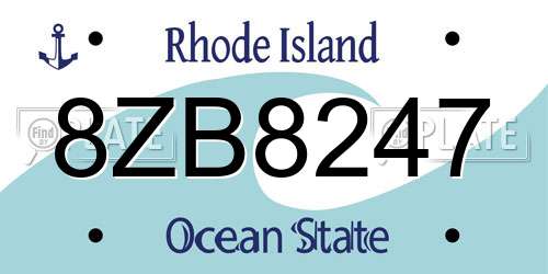 8ZB8247 Rhode Island License Plate