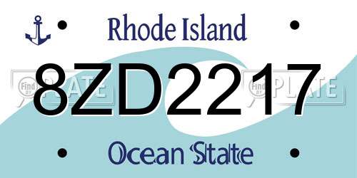 8ZD2217 Rhode Island License Plate