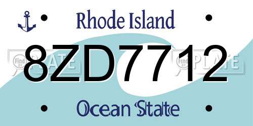 8ZD7712 Rhode Island License Plate