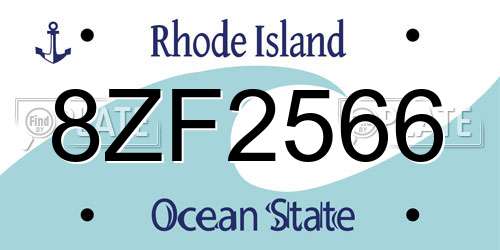 8ZF2566 Rhode Island License Plate