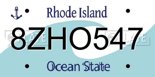 8ZHO547 Rhode Island License Plate