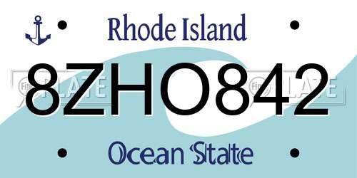 8ZHO842 Rhode Island License Plate