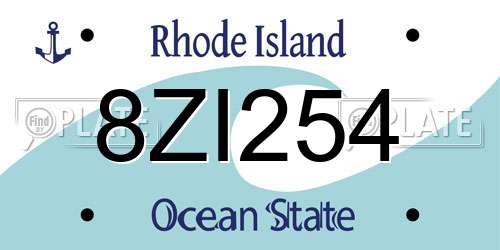 8ZI254 Rhode Island License Plate