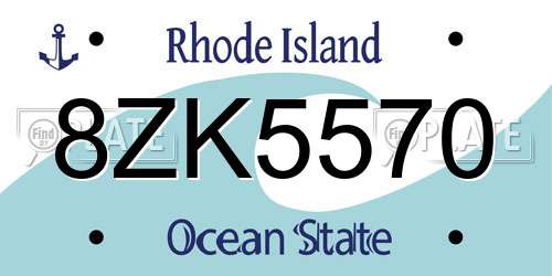 8ZK5570 Rhode Island License Plate