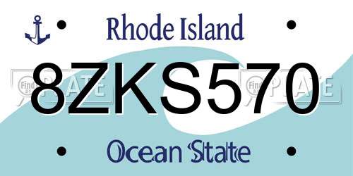 8ZKS570 Rhode Island License Plate