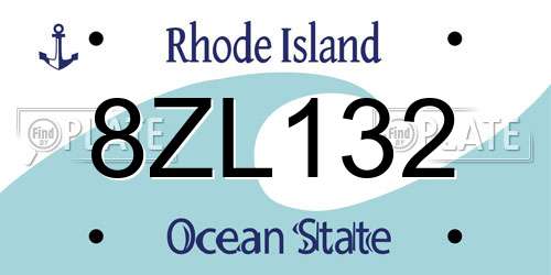 8ZL132 Rhode Island License Plate