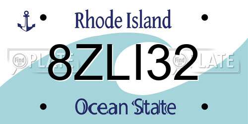 8ZLI32 Rhode Island License Plate