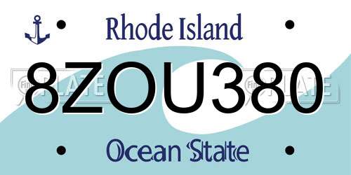 8ZOU380 Rhode Island License Plate