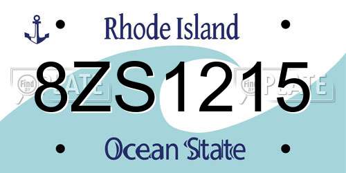 8ZS1215 Rhode Island License Plate