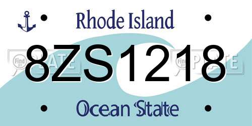 8ZS1218 Rhode Island License Plate