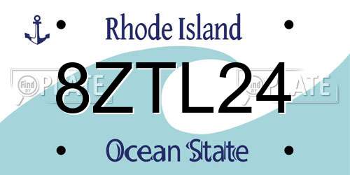 8ZTL24 Rhode Island License Plate