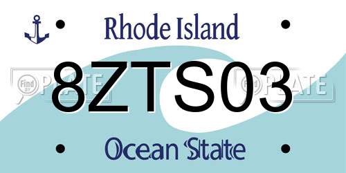 8ZTS03 Rhode Island License Plate