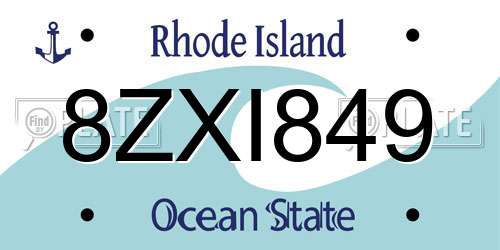 8ZXI849 Rhode Island License Plate
