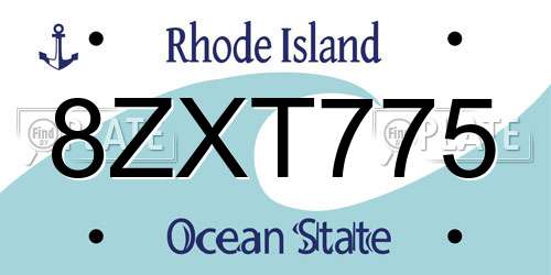 8ZXT775 Rhode Island License Plate