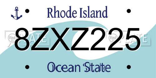 8ZXZ225 Rhode Island License Plate