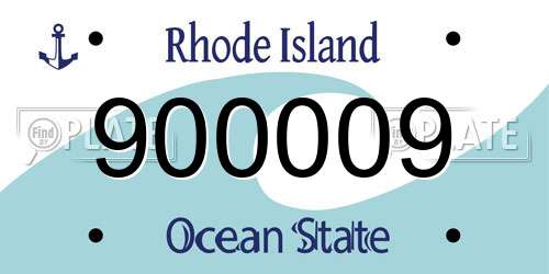 900009 Rhode Island License Plate