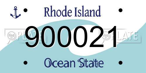 900021 Rhode Island License Plate