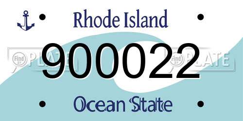 900022 Rhode Island License Plate