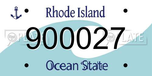900027 Rhode Island License Plate