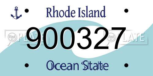 900327 Rhode Island License Plate