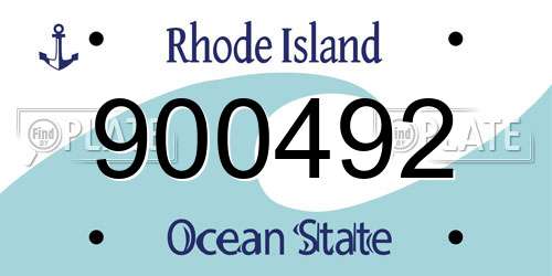 900492 Rhode Island License Plate