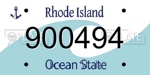 900494 Rhode Island License Plate