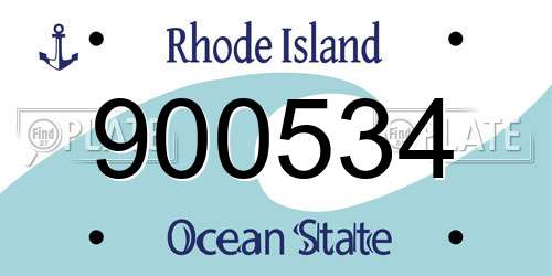 900534 Rhode Island License Plate