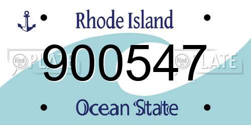 900547 Rhode Island License Plate