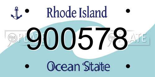 900578 Rhode Island License Plate