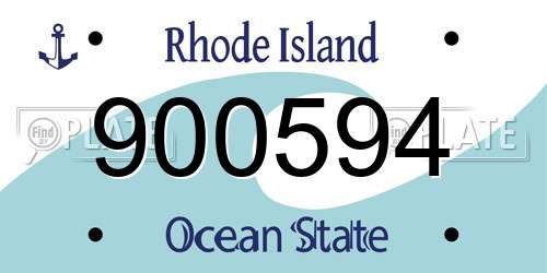 900594 Rhode Island License Plate
