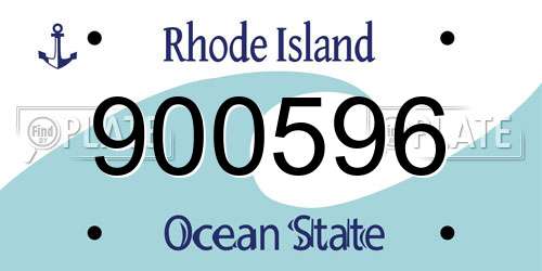 900596 Rhode Island License Plate